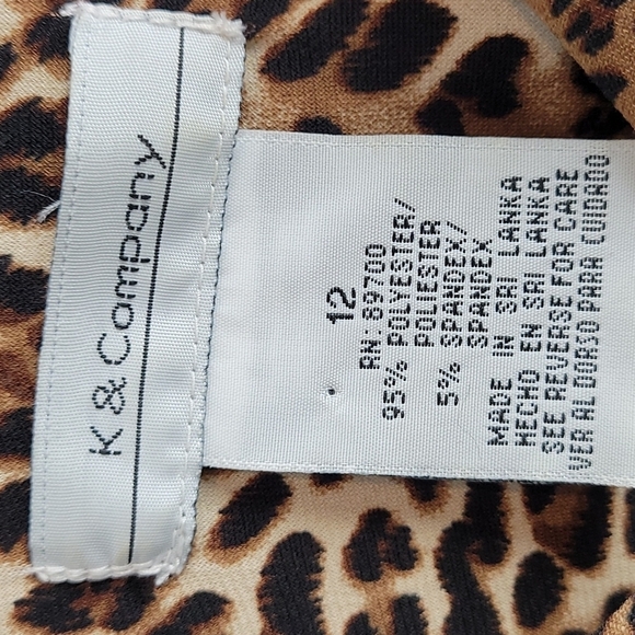 Leopard Print ruched twist wrap belted dress 12 - Picture 4 of 7